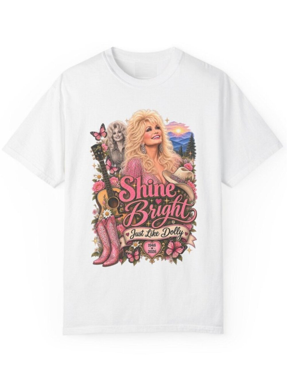 Dolly Parton Tribute Shirt, Shine Bright Just Like Dolly, tee